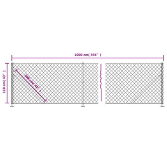 Gaashek met flens 1,1x10 m zilverkleurig 6