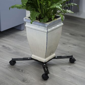 Nature Plantentrolley met 4-armen verstelbaar metaal zwart 8