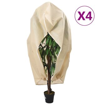 Plantenhoezen met ritssluiting 4 st 70 g/m&sup2; 1x1,55 m 1