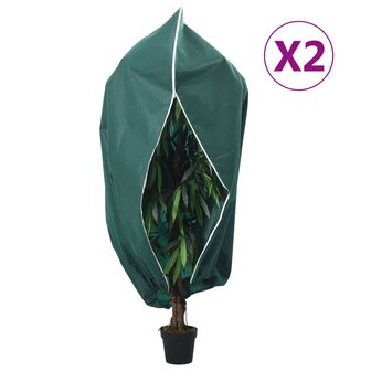 Plantenhoezen met ritssluiting 2 st 70 g/m&sup2; 3,93x3 m 1