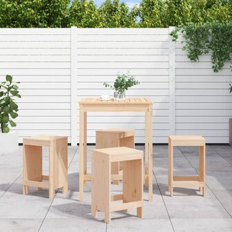 5-delige Barset massief grenenhout 1