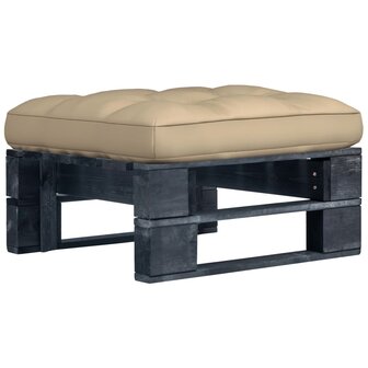 Tuinhocker pallet zwart ge&iuml;mpregneerd grenenhout 1