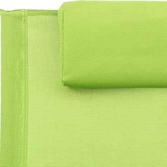 Ligstoel met kussen staal en textileen groen 6