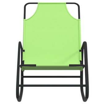 Ligstoel schommelend staal en textileen groen 3