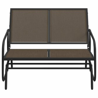 Schuifbank tuin 120,5x76x86,5 cm textielfolie en staal bruin 3