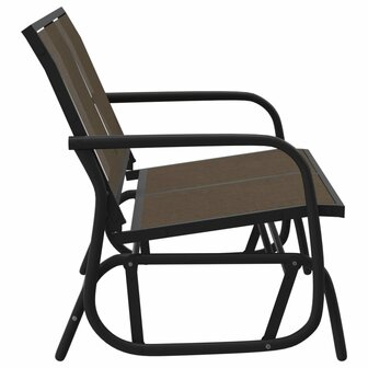 Schuifbank tuin 120,5x76x86,5 cm textielfolie en staal bruin 4