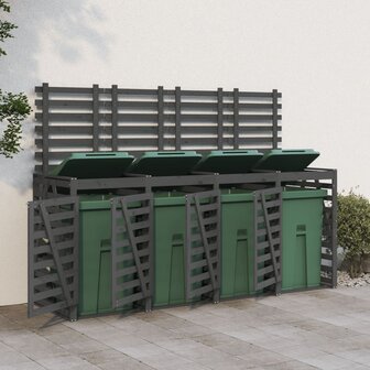 Containerberging viervoudig massief grenenhout grijs 1
