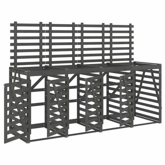 Containerberging viervoudig massief grenenhout grijs 2