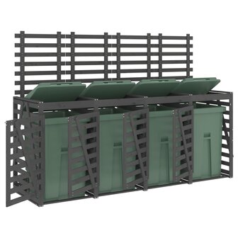 Containerberging viervoudig massief grenenhout grijs 4