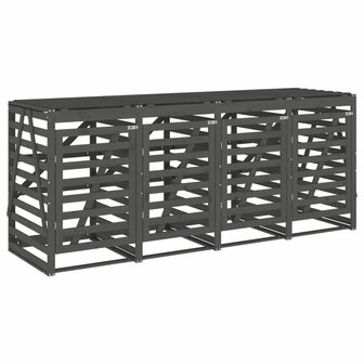 Containerberging viervoudig massief grenenhout grijs 5