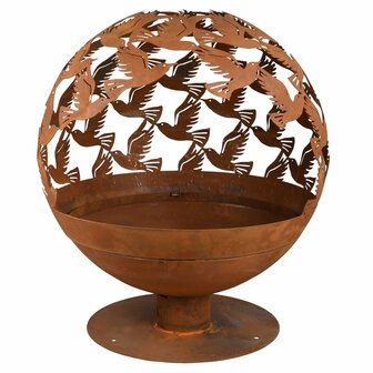Esschert Design Vuurplaats laser gesneden vogels roestkleurig 6