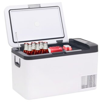 Koelbox met handvat en adapter 18 L PP &amp; PE zwart en wit 2