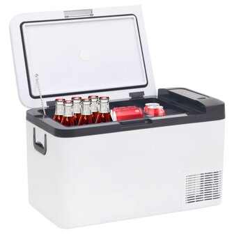 Koelbox met handvat en adapter 25 L PP &amp; PE zwart en wit 2