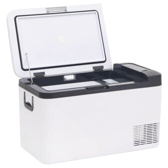 Koelbox met handvat en adapter 25 L PP &amp; PE zwart en wit 3