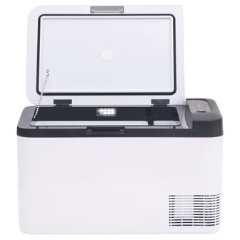Koelbox met handvat en adapter 25 L PP &amp; PE zwart en wit 6