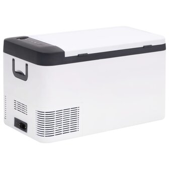 Koelbox met handvat en adapter 25 L PP &amp; PE zwart en wit 8