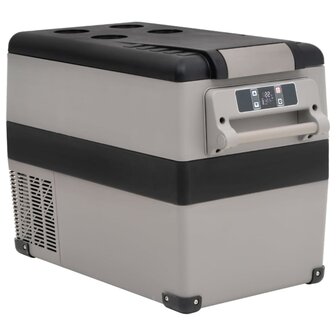 Koelbox met handvat en adapter 35 L PP &amp; PE zwart en grijs 3