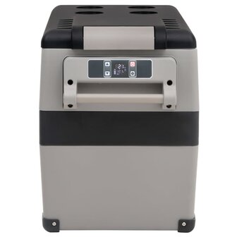 Koelbox met handvat en adapter 35 L PP &amp; PE zwart en grijs 5