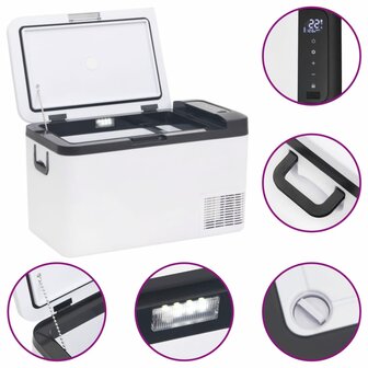 Koelbox met handvat 18 L PP &amp; PE zwart en wit 8