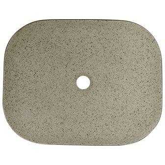 Opzetwasbak rechthoekig 48x37,5x13,5 cm keramiek grijs en zwart 6