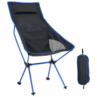 Campingstoel inklapbaar PVC en aluminium zwart 1