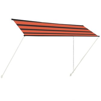 Luifel uittrekbaar 400x150 cm oranje en bruin 2
