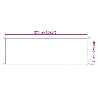 Luifel verticaal 100x270 cm oxford stof taupe 6