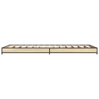Bedframe bewerkt hout en metaal sonoma eikenkleurig 100x200 cm 5