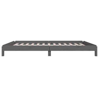 Bed stapelbaar 75x190 cm massief grenenhout grijs 9