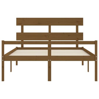 Seniorenbed met hoofdbord massief hout honingbruin 6