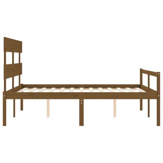 Seniorenbed met hoofdbord massief hout honingbruin 7