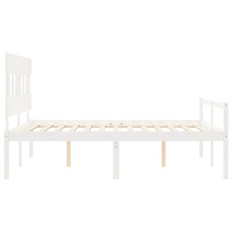 Seniorenbed met hoofdbord massief hout wit 7
