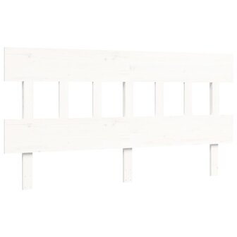 Seniorenbed met hoofdbord massief hout wit 8