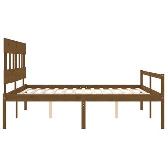Seniorenbed met hoofdbord massief hout honingbruin 200x200 cm 7