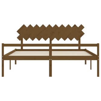Seniorenbed met hoofdbord massief hout honingbruin 200x200 cm 6
