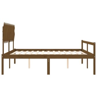 Seniorenbed met hoofdbord massief hout honingbruin 200x200 cm 7