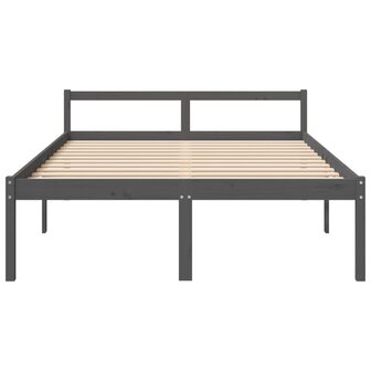 Seniorenbed massief grenenhout grijs 150x200 cm 4