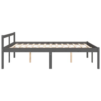 Seniorenbed massief grenenhout grijs 150x200 cm 5