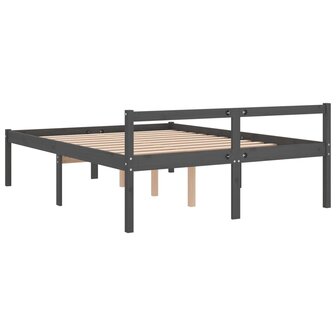 Seniorenbed massief grenenhout grijs 150x200 cm 6