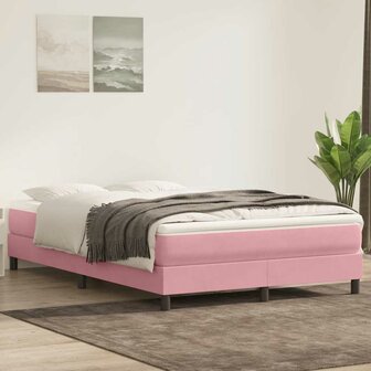 Boxspring zonder matras fluweel roze 140x220 cm 1