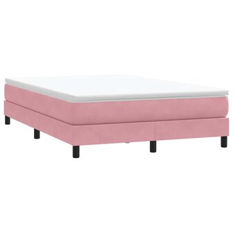 Boxspring zonder matras fluweel roze 140x220 cm 3