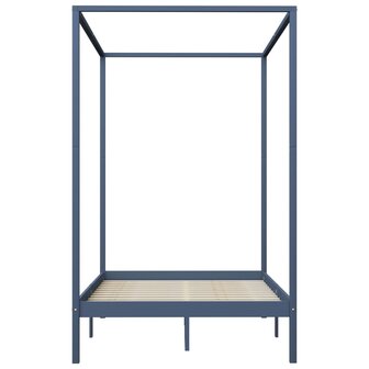 Hemelbedframe massief grenenhout grijs 120x200 cm 3
