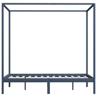 Hemelbedframe massief grenenhout grijs 120x200 cm 4