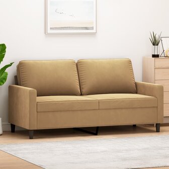 Tweezitsbank 140 cm stof bruin 1