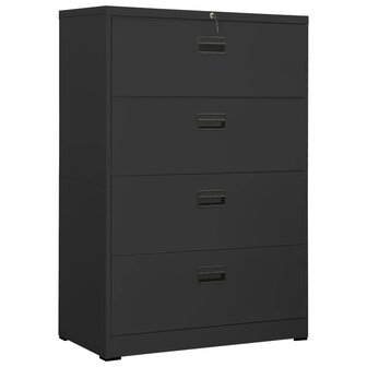 Archiefkast 90x46x134 cm staal antracietkleurig 1