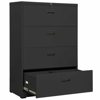 Archiefkast 90x46x134 cm staal antracietkleurig 5