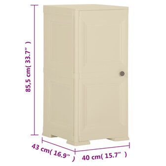 Opbergkast hout-look 40x43x85,5 cm kunststof angorawit 8