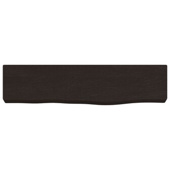 Wandschap 40x10x4 cm behandeld massief eikenhout donkerbruin 4