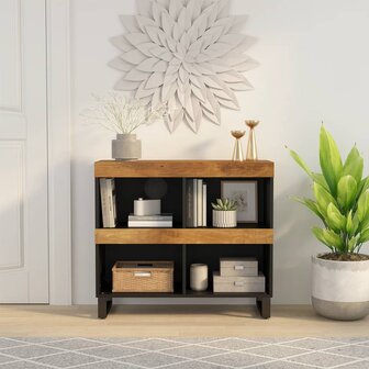 Bijzetkast 85x33x75 cm massief mangohout 1