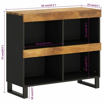 Bijzetkast 85x33x75 cm massief mangohout 9
